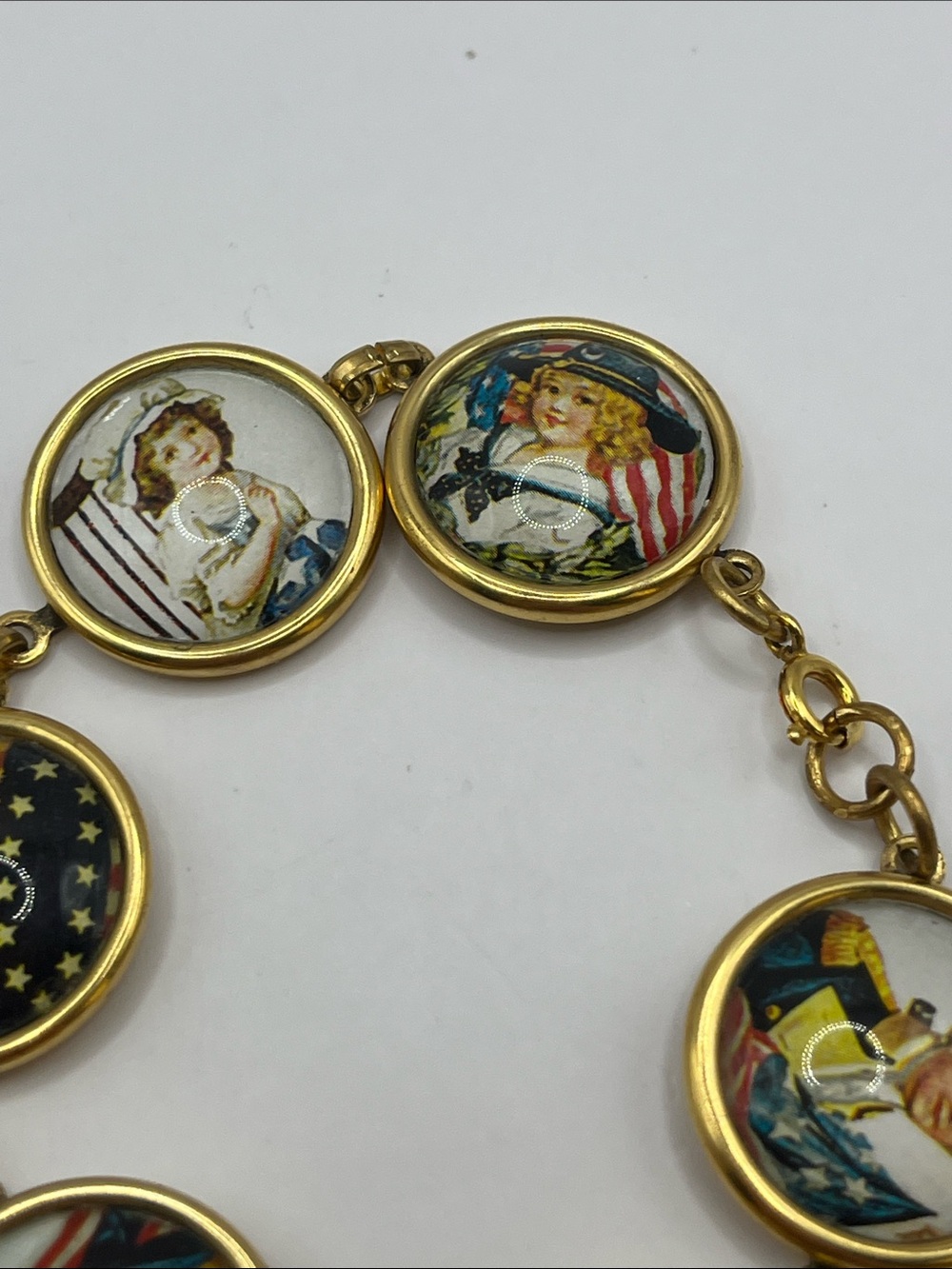 Designs From The Deep Patriotic Medallion Bracelet with Red, Blue & White - Picture 7 of 9